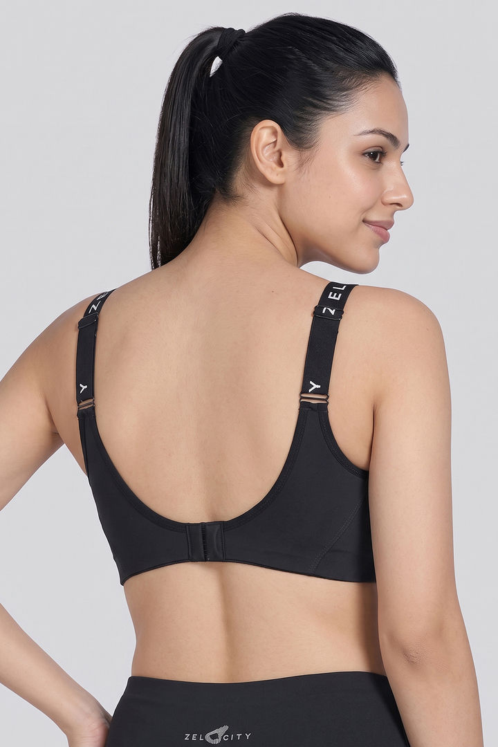 Zelocity  Medium Impact Quick Dry Sports Bra - Black Beauty — image 2